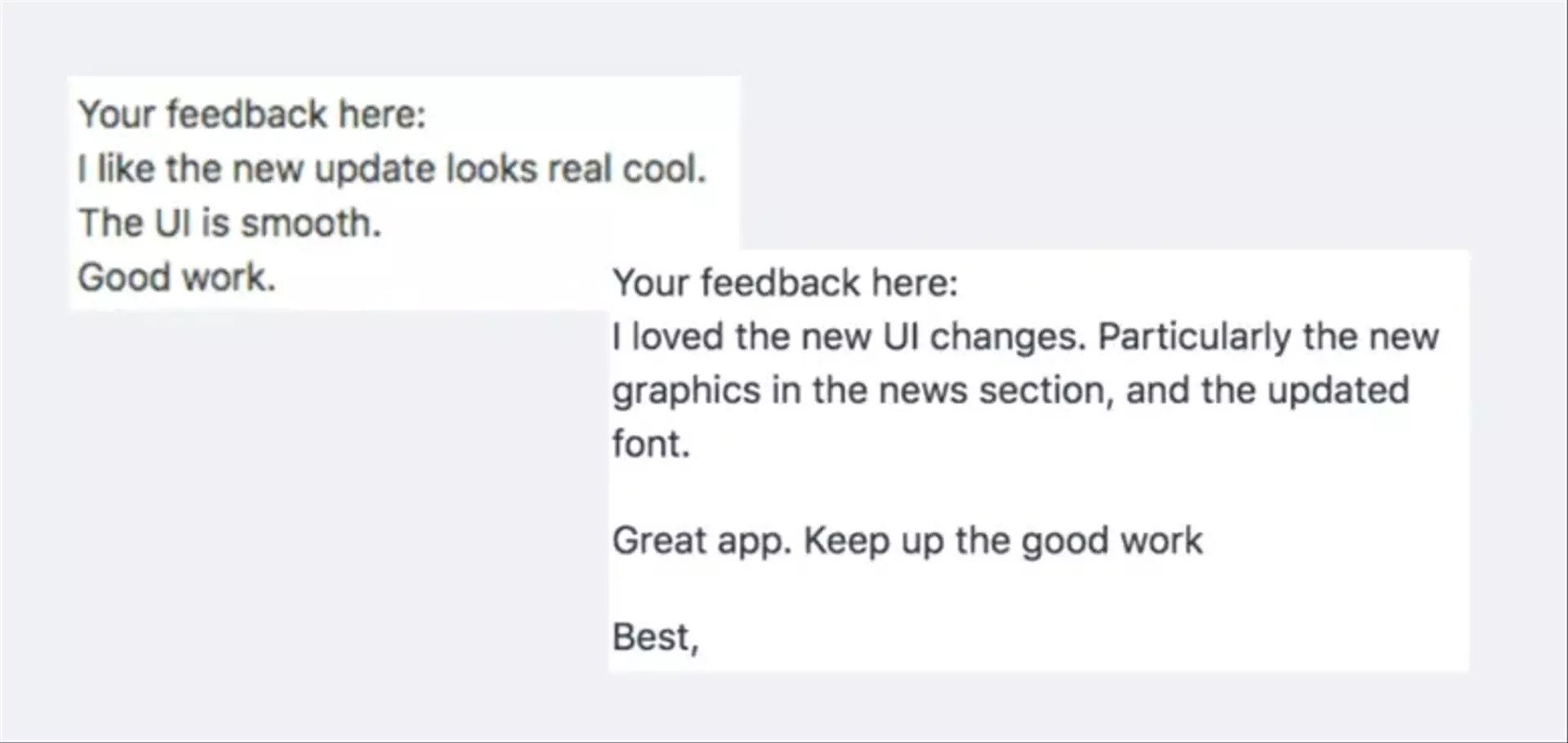 Some user feedback