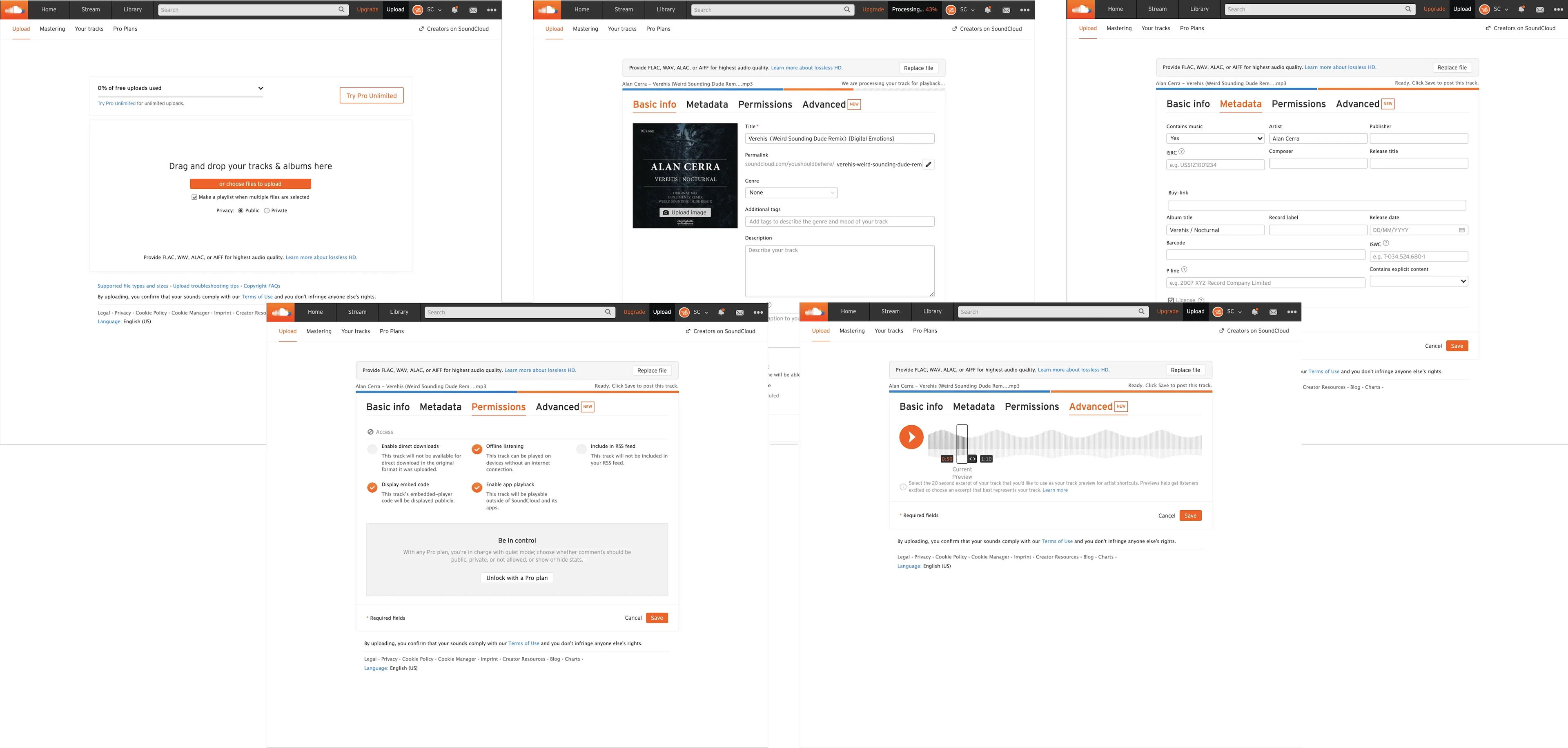 Upload on desktop web