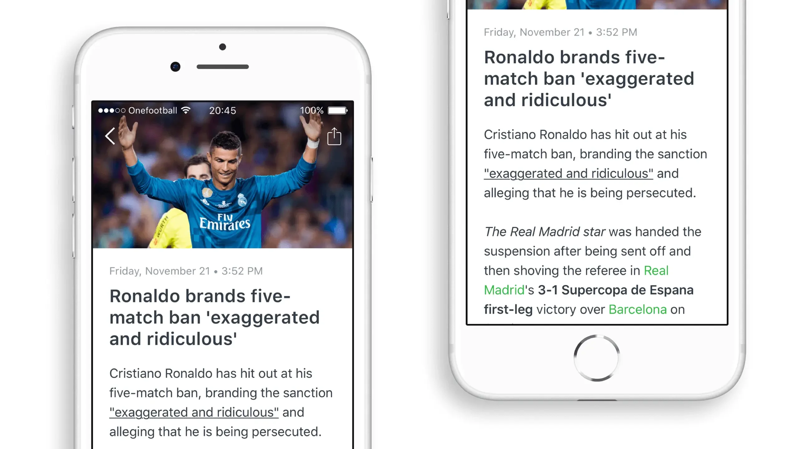 Version 1 of the article detail page