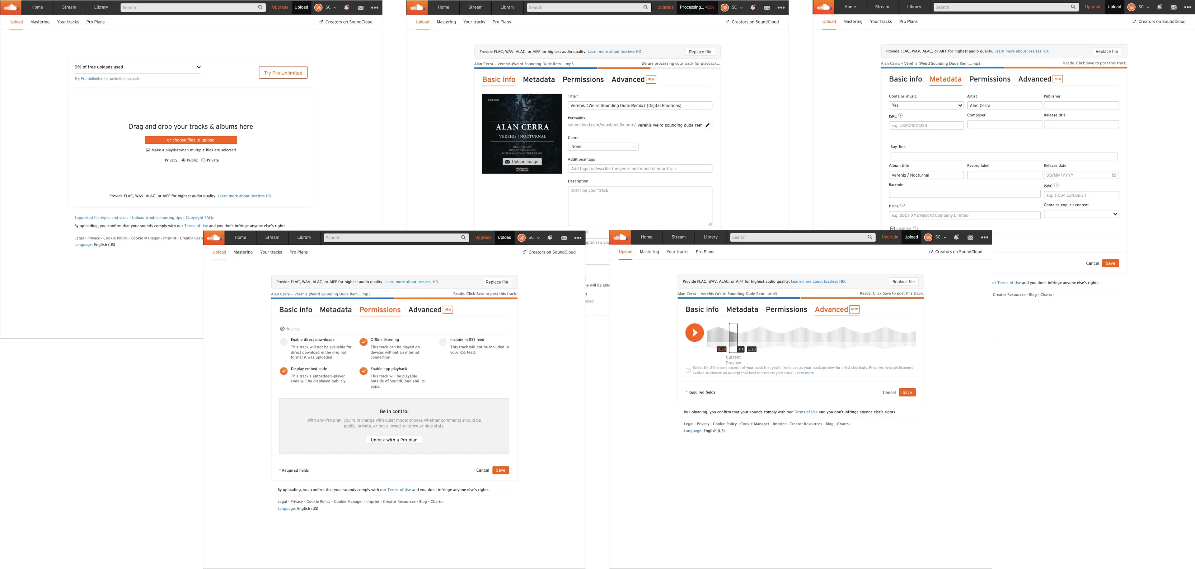 Upload on desktop web