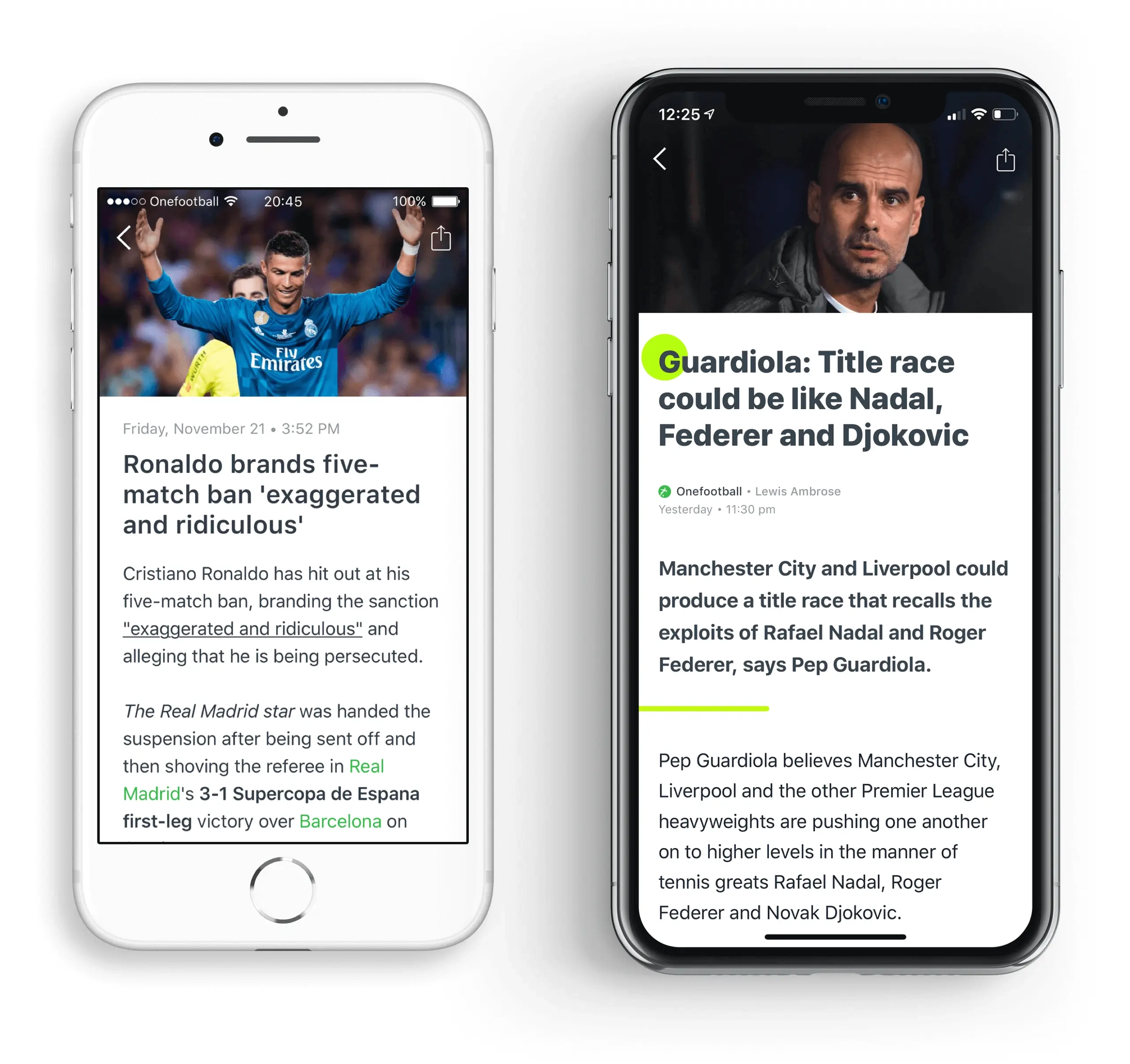 Left: old design. Right: final article detail design