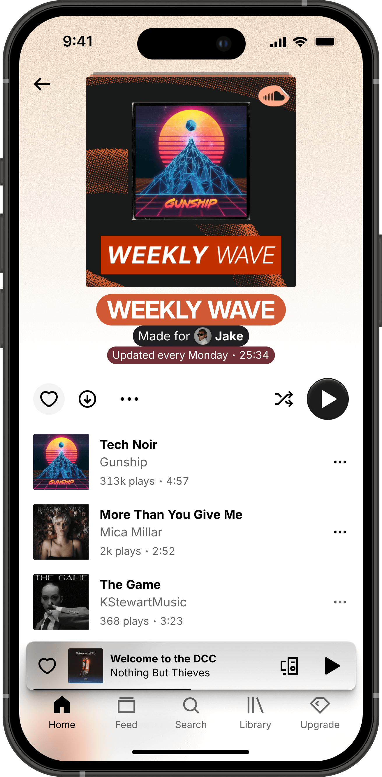 Colorful playlist page concept